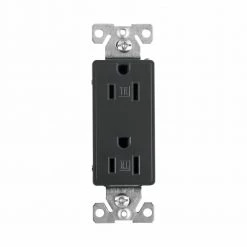 Best Pirce 🔔 Eaton Electrical Outlets 15-Amp Residential Decorator Outlet, Silver Granite 💯