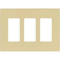 Cheap ❤️ Eaton Wall Plates 3-Gang Ivory Decorator Screwless Midsize Wall Plate 🌟