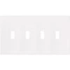 Coupon 🔔 Eaton Wall Plates 4-Gang White Toggle Screwless Midsize Wall Plate ✔️