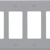 Outlet 🎁 Eaton Wall Plates 4-Gang Decorator Wall Plate, Gray ⭐