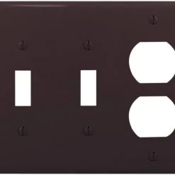 Brand new 🔔 Eaton Wall Plates 3-Gang Midsize Toggle/Duplex Wall Plate, Brown ✔️
