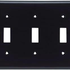 Promo 🎁 Eaton Wall Plates 3-Gang Toggle Wall Plate, Black 🛒