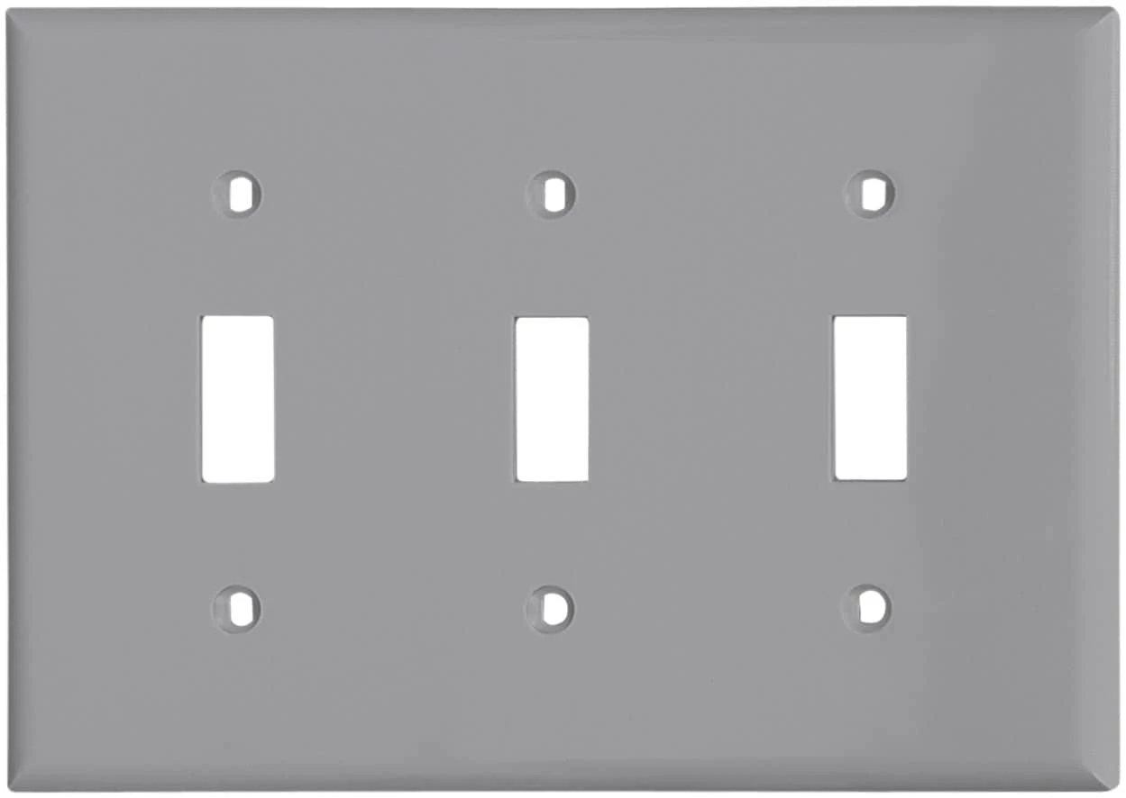 Wholesale ๐ Eaton Wall Plates 3-Gang Toggle Wall Plate, Gray โ๏ธ 1 Wholesale ๐ Eaton Wall Plates 3-Gang Toggle Wall Plate, Gray โ๏ธ