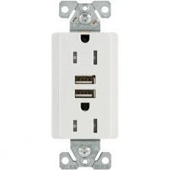 Budget 🧨 Eaton Electrical Outlets 15-Amp Tamper Resistant Residential/Commercial Decorator USB Outlet, White 🎉