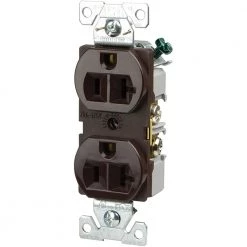 Deals ❤️ Eaton Electrical Outlets 20-Amp Commercial Duplex Outlet, Brown 🎁