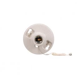 Hot Sale ๐ Eaton Light Sockets Porcelain Pull Chain Ceiling Socket, White โจ