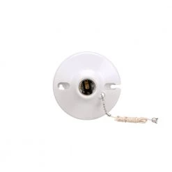 Best deal 😍 Eaton Light Sockets Plastic Pull Chain Ceiling Socket, White 👏