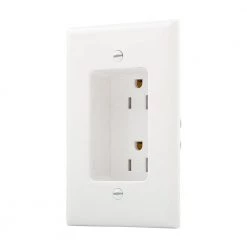 Buy 💯 Eaton Electrical Outlets 15-Amp Tamper Resistant Recessed Residential Decorator Outlet with Wall Plate, White ⌛