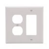 Hot Sale ✨ Eaton Wall Plates 2-Gang Midsize Duplex/Decorator Wall Plate, White 🛒