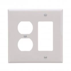 Hot Sale ✨ Eaton Wall Plates 2-Gang Midsize Duplex/Decorator Wall Plate, White 🛒
