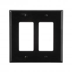 Wholesale 👍 Eaton Wall Plates 2-Gang Midsize Decorator Wall Plate, Black 💯