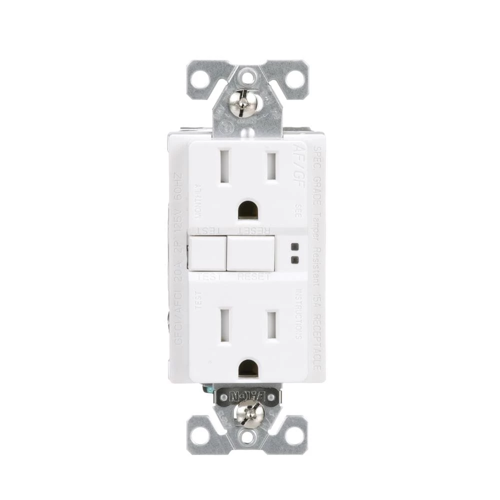 Best Sale ⌛ Eaton Electrical Outlets 15-Amp Tamper Resistant AFCI GFCI Residential/Commercial Decorator Outlet, White ❤️ 1 Best Sale ⌛ Eaton Electrical Outlets 15-Amp Tamper Resistant AFCI GFCI Residential/Commercial Decorator Outlet, White ❤️