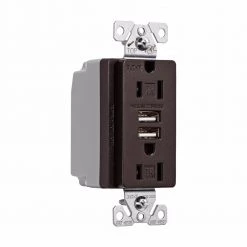Hot Sale 👍 Eaton Electrical Outlets 15-Amp Tamper Resistant Residential/Commercial Decorator USB Outlet Dual Type A, Oil-Rubbed Bronze 🧨 -EatonWagner Sales Shop 15700535