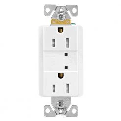 Wholesale 🎉 Eaton Electrical Outlets 15-Amp Tamper Resistant Weather Resistant Residential/Commercial Duplex Surge Outlet, White ✔️