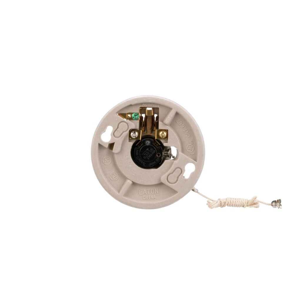 Discount 😍 Eaton Light Sockets Porcelain Pull Chain Ceiling Socket, White 😍 4 Discount 😍 Eaton Light Sockets Porcelain Pull Chain Ceiling Socket, White 😍 - Image 4