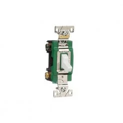 Outlet 🛒 Eaton Light Switches 30-Amp Double Pole Toggle Light Switch, White 🔥 -EatonWagner Sales Shop 42148626