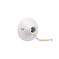 Best deal 😍 Eaton Light Sockets Plastic Pull Chain Ceiling Socket, White 👏 -EatonWagner Sales Shop 42194265