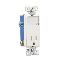 Cheapest 😀 Eaton Electrical Outlets 15-Amp Tamper Resistant Residential Decorator Outlet with Night Light, White 😀 -EatonWagner Sales Shop 42205671