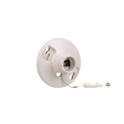 Hot Sale 👏 Eaton Light Sockets Porcelain Pull Chain Ceiling Socket, White ✨ -EatonWagner Sales Shop 42275760