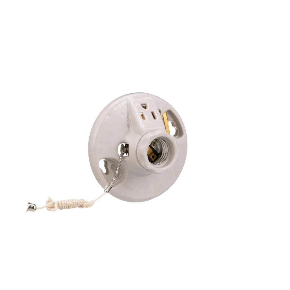 Discount 😍 Eaton Light Sockets Porcelain Pull Chain Ceiling Socket, White 😍 6 Discount 😍 Eaton Light Sockets Porcelain Pull Chain Ceiling Socket, White 😍 - Image 6
