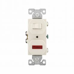 Discount 😍 Eaton Light Switches 15-Amp Single-pole Pilot Light Combination Light Switch, Light Almond 🤩